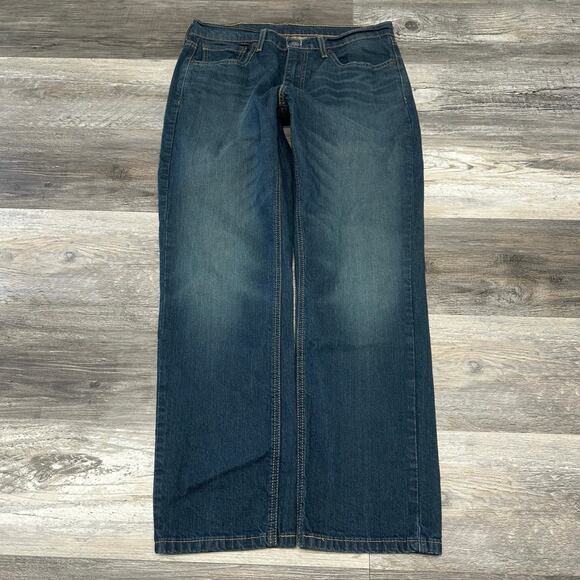 Levis 541 Red Tab Faded Dark Wash Blue Mens 32 Athletic Fit Tapered Denim Jeans - Picture 2 of 11